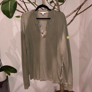 James Perse Olive Green Men’s Long Sleeve Henley